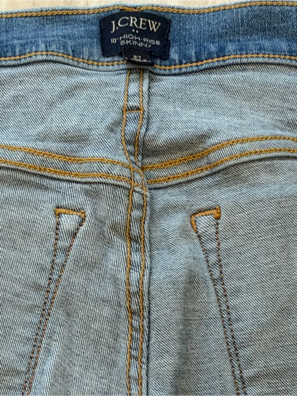 J. Crew Medium Blue High-Rise Skinny Jeans with Copper Buttons